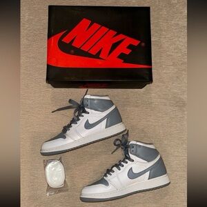 Air Jordan 1 Retro High OG Stealth White  - Size 4.5Y (with extra white laces)